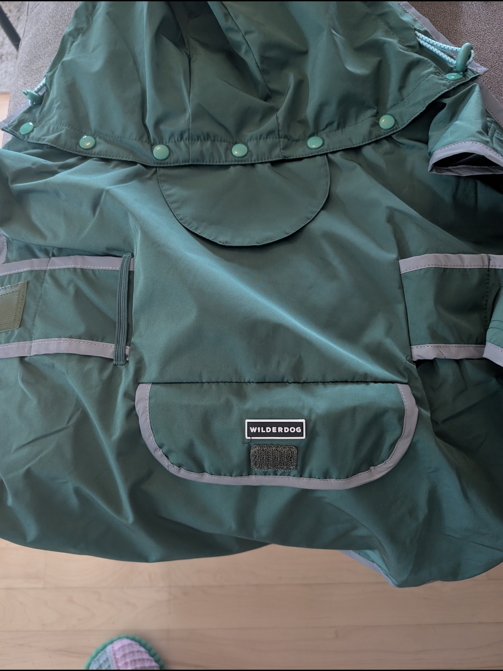 Wilderdog Green Reflective Dog Raincoat